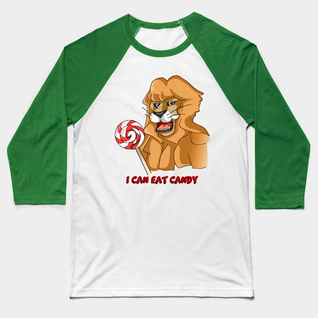 Candy Lion Baseball T-Shirt by pimator24